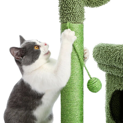 Griffoir cactus avec maisonnette pour chat