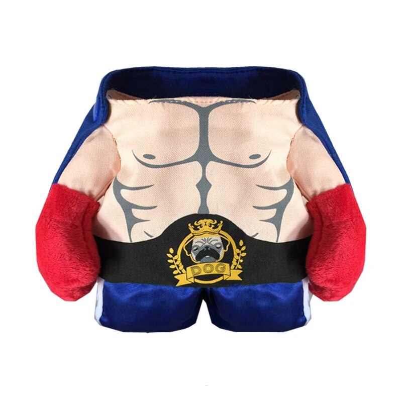 Costume de boxeur avec cape en tissu pour chat