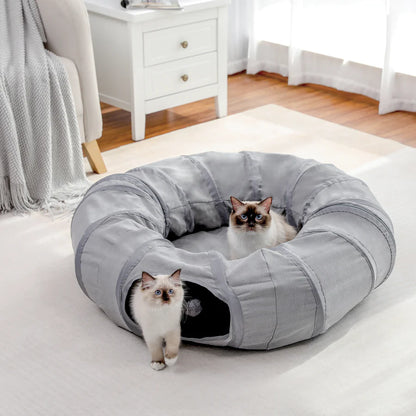 Tunnel Donut 360° avec ouverture pour chat