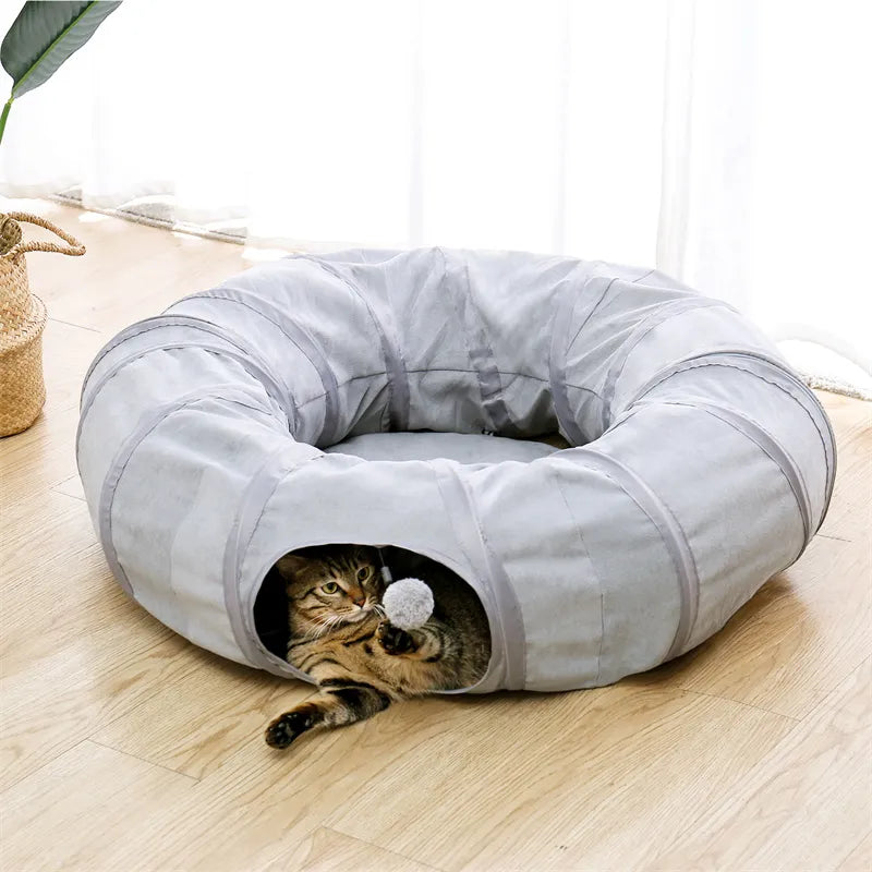 Tunnel Donut 360° avec ouverture pour chat
