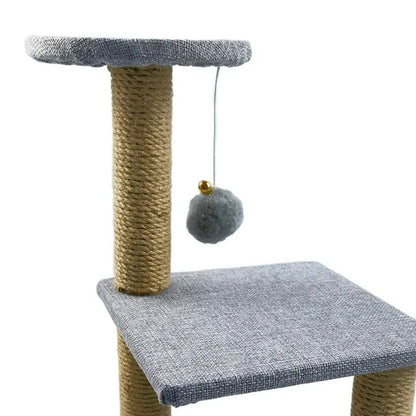 Petit arbre à chat pour chaton avec griffoir et balle suspendue