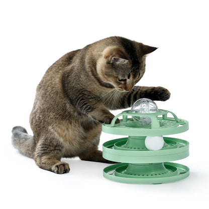 Jouet circuit plastique à balles pour chat