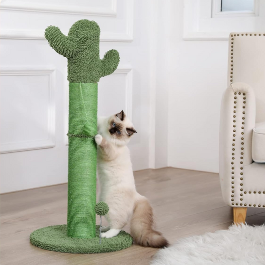 85 cm cactus scratching post with hanging ball for cats