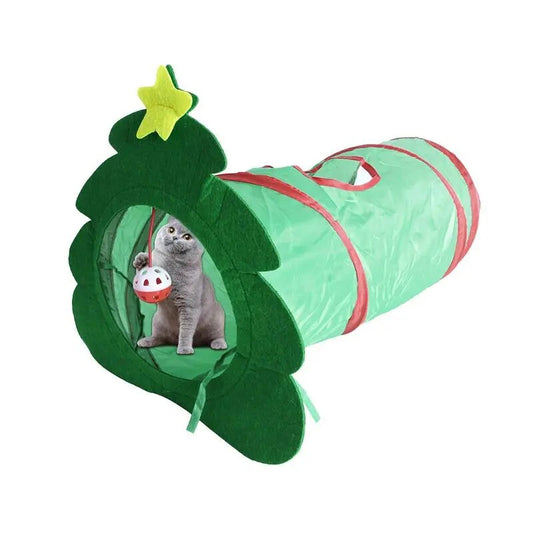 Weihnachtsbaumtunnel für Katzen