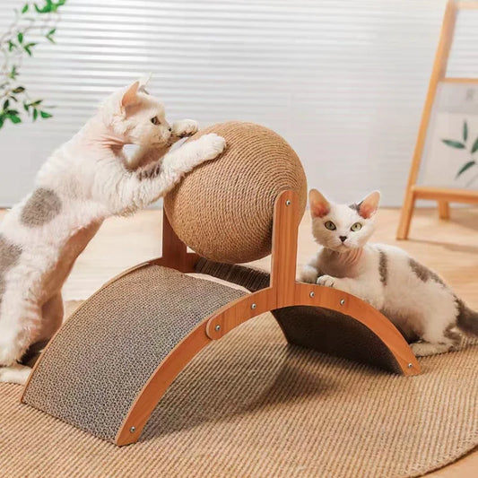 Premium scratching post with ball and platforms