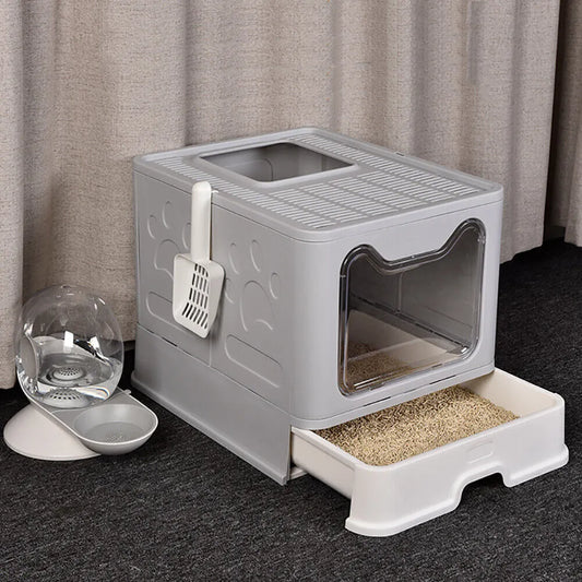 XXL litter box with door and scoop for cats