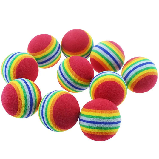 Small rainbow foam balls for cats