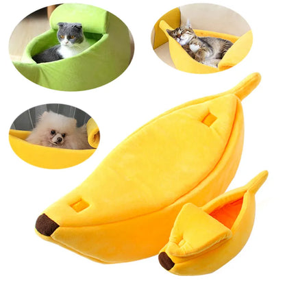 Geschälte Bananenhütte für Katzen