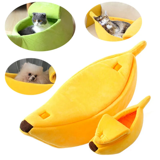 Geschälte Bananenhütte für Katzen
