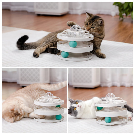 Plastic ball circuit toy for cats